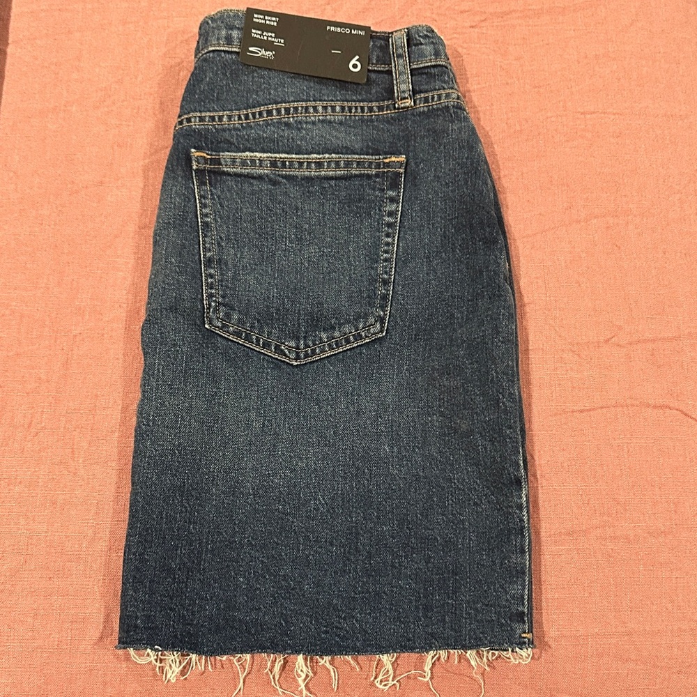 Silver Jeans Dark Blue Denim Mini Skirt